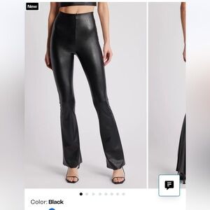 Commando Black High-Rise Faux Leather Flare Pants